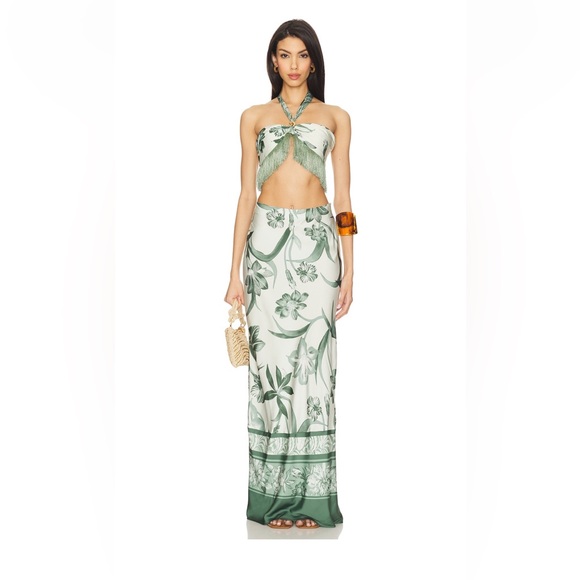 Rococo Sand Dresses & Skirts - Roccoco Sand Floral Green and White Set